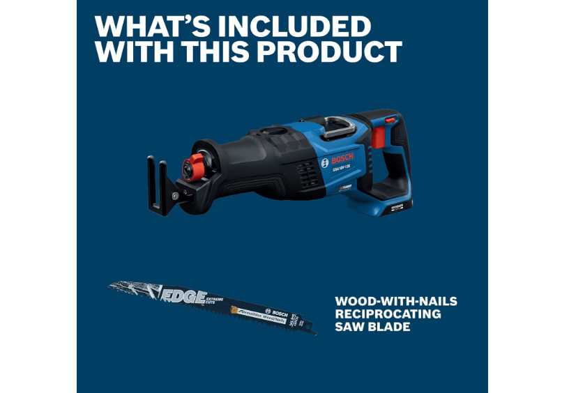 
BOSCH GSA18V-126N PROFACTOR 18V Reciprocating Saw - 1-1/4" Stroke, 0-3000 SPM, BITURBO Brushless, Kickback Control, 6 Speed Settings, Tool-Free Blade