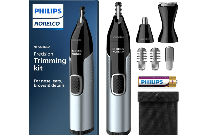 Norelco Philips Nose Trimmer 5000 for Nose, Ears, Eyebrows Trimming Kit, NT5600/62