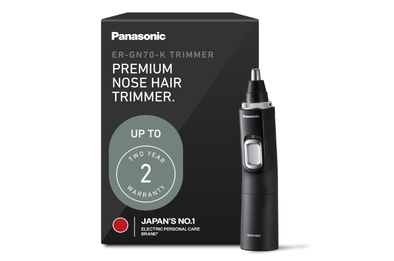 Panasonic Ear and Nose Hair Trimmer for Men with Vacuum Cleaning System, Powerful Motor and Dual-Edge Blades for Smoother Cutting, Wet/Dry – ER-GN70-K (Black)