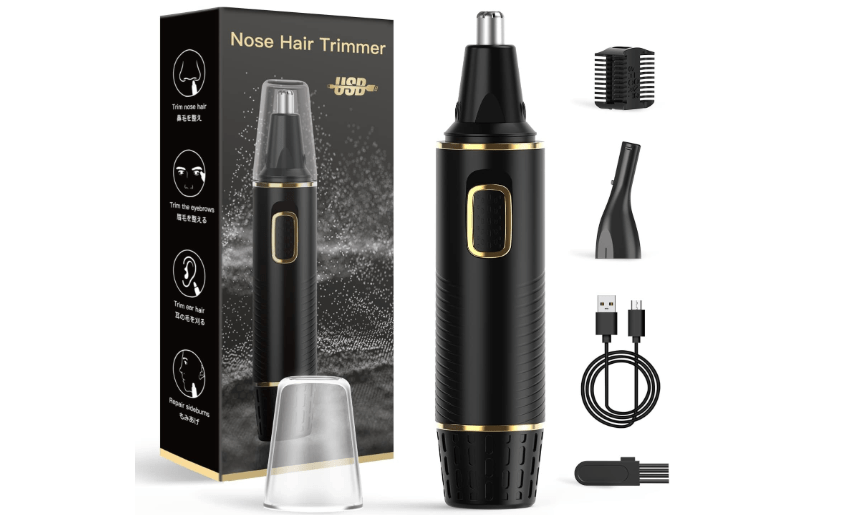 XOOMRSCP Nose Hair Trimmers for Men,Rechargeable Hair Trimmer 2 in 1 Painless Multifunctional Ear and Nose Hair Trimmer with IPX7 Waterproof Dual Edge.