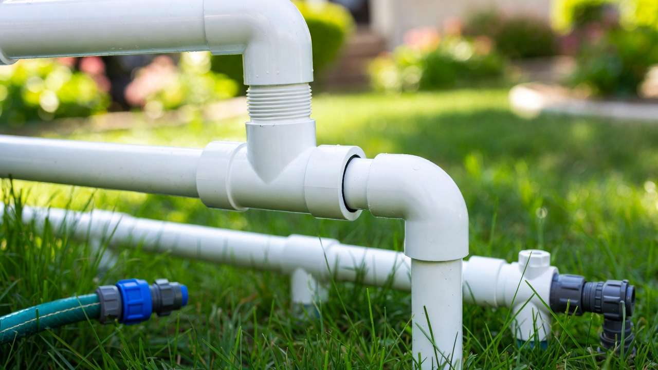 PVC pipe bushing application in garden irrigation system setup