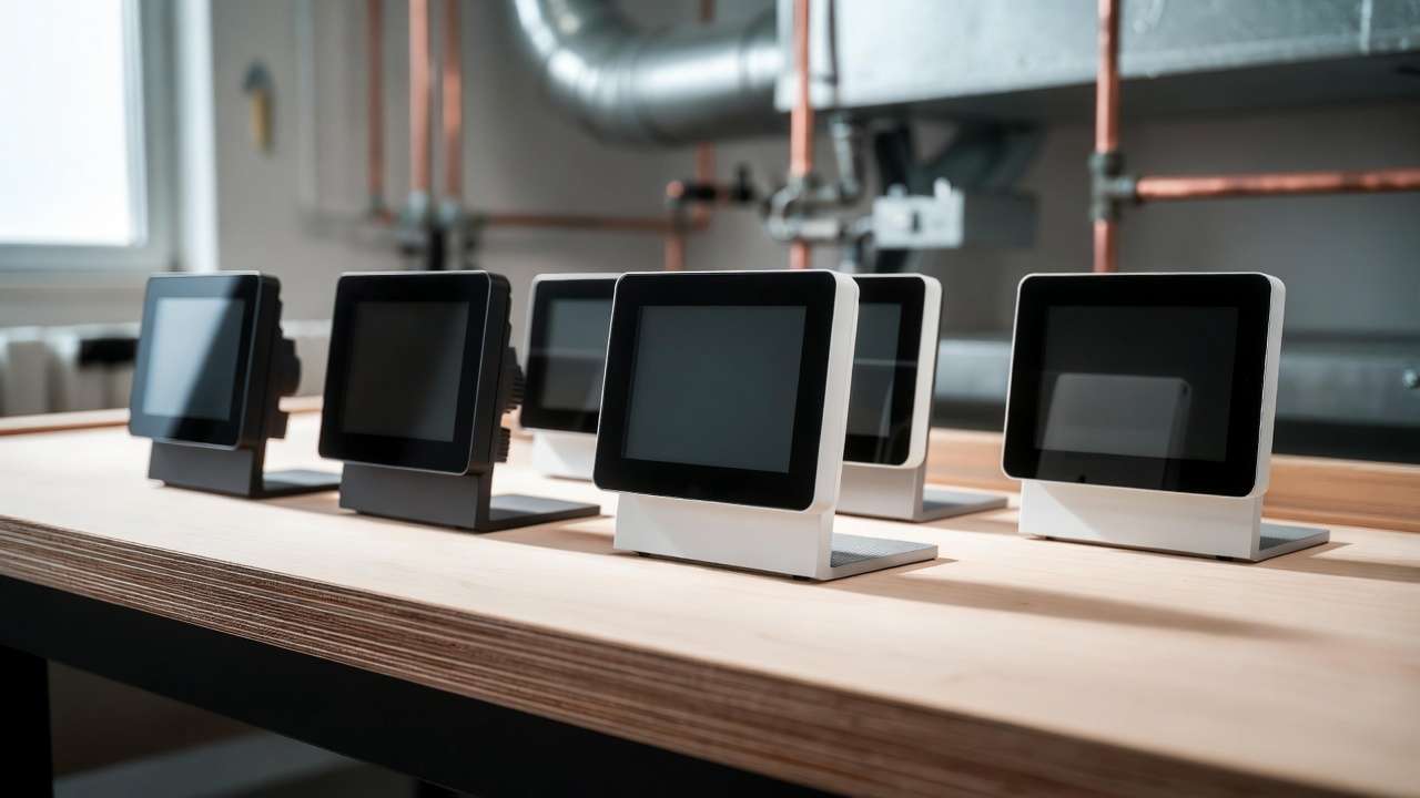 Braeburn thermostat models lineup showing economy to premier series for HVAC system compatibility