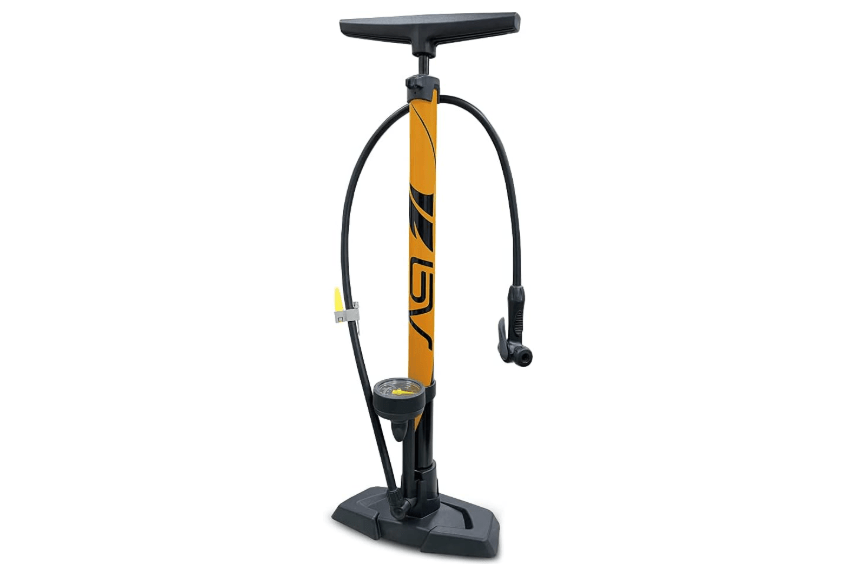  BV Bicycle Pump Durable Bike Floor Pump 17/24 inch Smart Valve Head, 160 psi, Automatically Reversible Presta and Schrader