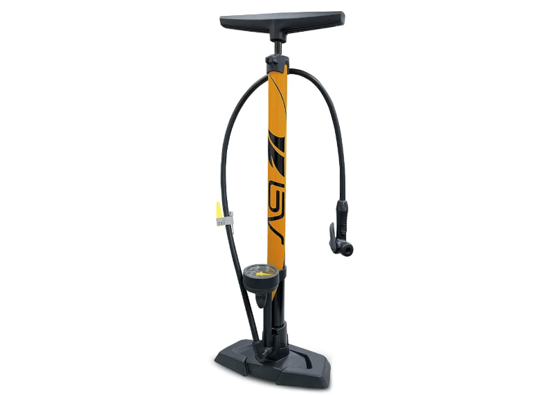  BV Bicycle Pump Durable Bike Floor Pump 17/24 inch Smart Valve Head, 160 psi, Automatically Reversible Presta and Schrader