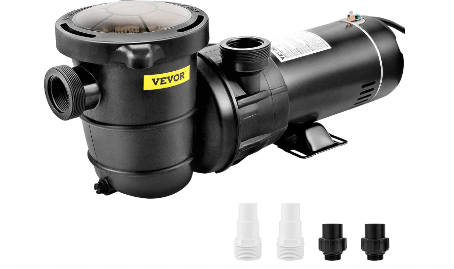 VEVOR Swimming Pool Pump, 2.0HP 115 V, 1500 W Single Speed Pumps for Above Ground Pool w/Strainer Basket, 5400 GPH Max. Flow, Certification of ETL for Security