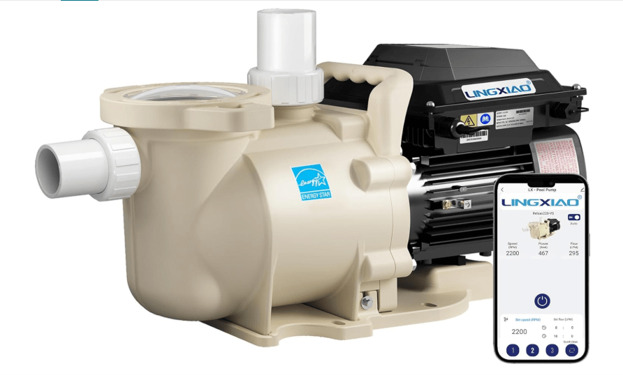  LINGXIAO Smart Variable Speed Pool Pump 2 HP, 115/208-230V, In/Above Pool Pump With Smart Life APP Control, Energy Star Certificate, High Flow & Self