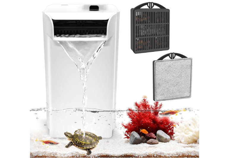  GOZILLA 8W 148GPH Turtle Tank Filter,Aquarium Filter for Low Water Level Tank,Adjustable Water Flow Turtle Filter for Turlte Tank, Fish Tank Filter for.
