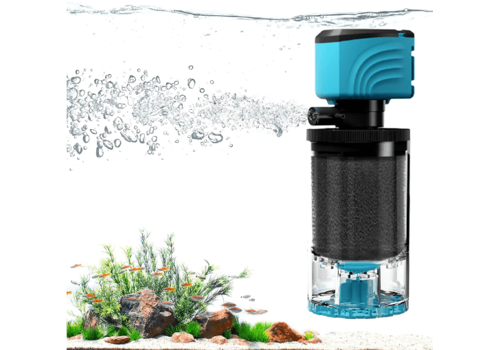  Aulofee Submersible Aquarium Filter, Upgraded 15-50 Gallon Fish Tank Filter with Fish Guard, 450GPH Internal Whisper Pump for Turtle Tank, Debris Tray,