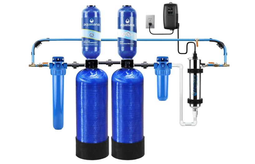  Aquasana Whole House Well Water Filter | 500K Gallons | UV, Carbon & KDF | Salt-Free Softener Alternative | Install Kit | Tackles up to 99.99% Chlorine,