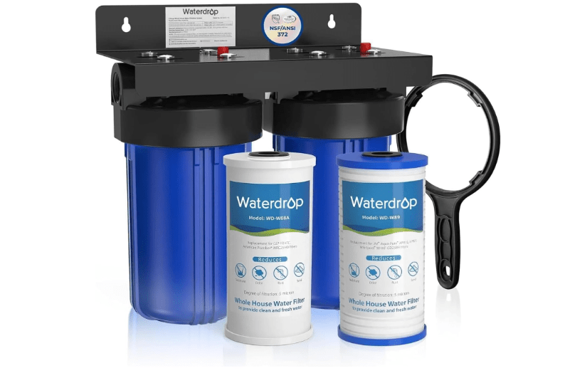  Waterdrop Whole House Water Filter System, with Carbon Filter and Sediment Filter, 5-Stage Filtration, Highly Reduce Lead, Chlorine, Odor and Taste, 2-Stage