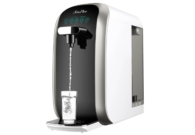 SimPure Y7P-BW UV Countertop Reverse Osmosis Water Filter, NSF/ANSI 58 Certified, 5 Stage RO Water Filtration System, Water Purifier for Home, No Installation, 4: 1 Pure to Drain, Classic Pure Taste