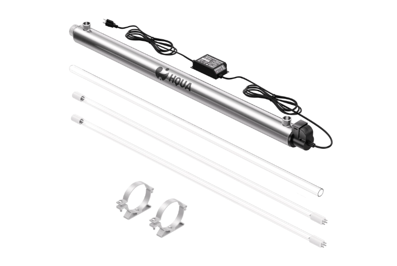 HQUA-OWS-12 120V 40W 3/4" MNPT Inlet/Outlet Whole House Ultraviolet Water Purifier Filter, + 1 Extra UV Bulb