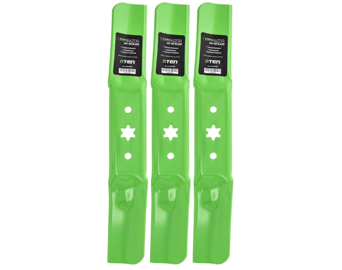 8TEN LawnRAZOR Mower Blade for MTD Cub Cadet 942-05052A RZT S50 XT1 GT50 LT50 XT2 Troy Bilt (Medium Lift) 3 Pack