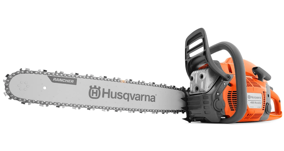 Husqvarna 455 Rancher Gas Chainsaw, 55-cc 3.5-HP, 2-Cycle X-Torq Engine, 20 Inch Chainsaw with Automatic Oiler, For Wood Cutting, Tree Trimming and Land.