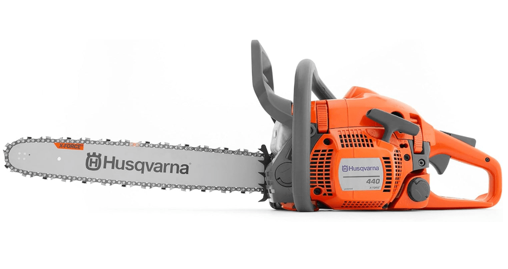  Husqvarna 440 Gas Chainsaw, 40-cc 2.4-HP, 2-Cycle X-Torq Engine, 18 Inch Chainsaw with Smart Start, For Wood Cutting and Tree Trimming, 970612318, Orange