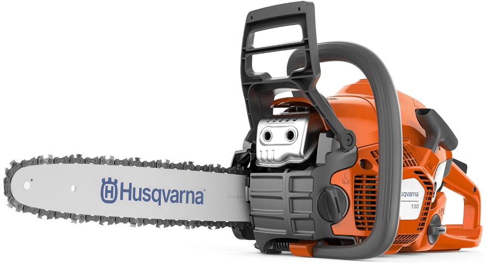  Husqvarna 130 Gas Powered Chainsaw, 38-cc 2-HP, 2-Cycle X-Torq Engine, 16 Inch Chainsaw with Automatic Oiler, For Wood Cutting and Tree Pruning