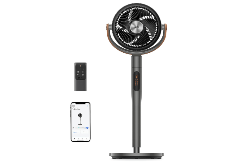  Dreo Smart Fan for Bedroom, 120°+105° Omni-directional Oscillating Standing Fans with Remote, 100ft Quiet Floor Fan for Room, Wi-Fi/Voice/Alexa, 6 Modes, 8..