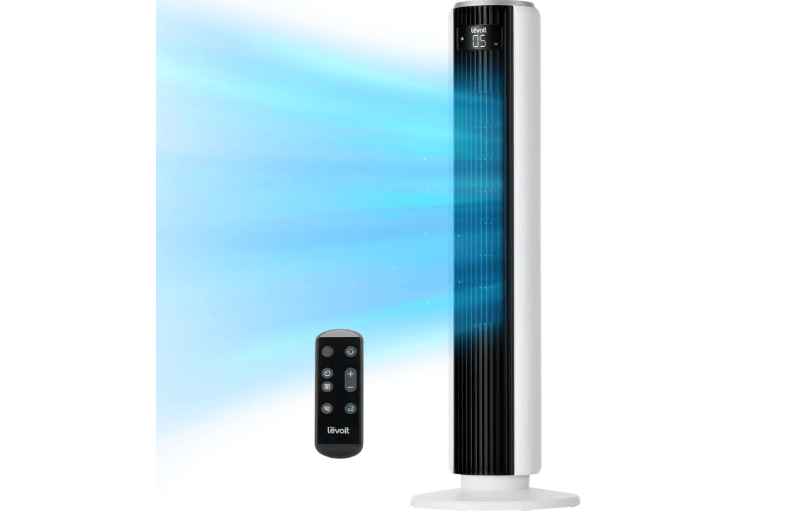  LEVOIT Tower Fan for Bedroom, Standing Fan with 28dB Quiet for Sleep, Remoter, 12H Timer, 25ft/s Velocity, 5 Speeds, 4 Modes, 90° Oscillation for Home
