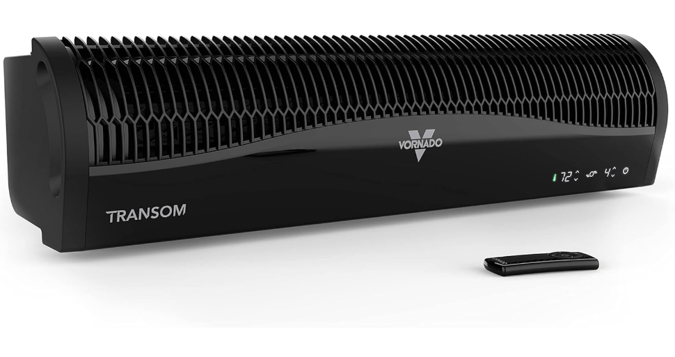 
Vornado TRANSOM Window Fan with 4 Speeds, Remote Control, Reversible Exhaust Mode, Weather Resistant Case, Black, Whole Room