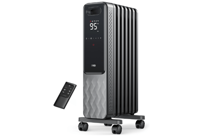  DREO Oil Filled Radiator, Electric Radiant Heaters for indoor use Large Room with Remote Control, Child Lock, 4 Modes, Overheat & Tip-Over Protection,...