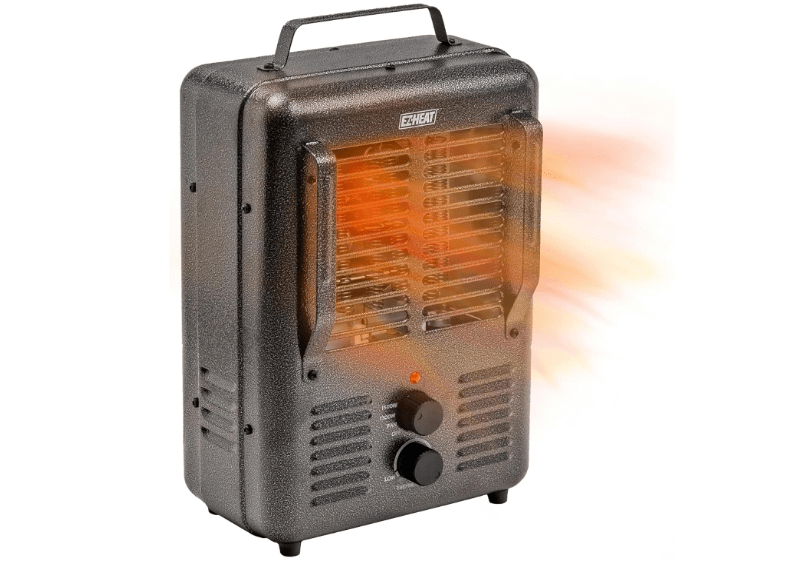 
EZ-HEAT 1,500-Watt Portable Milkhouse Style Utility Space Heater with Adjustable Thermostat, Overheat Protection, and Safety Tip-Over Switch, Speckled Gloss.