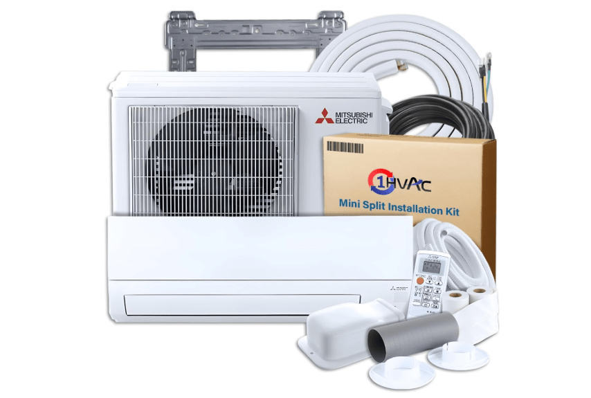 Mitsubishi 12000 BTU 20 SEER2 HX-Series Mini Split Heat Pump System with 15ft Line Set & Installation Kit - R454B Single Zone | High Efficiency Wall... 