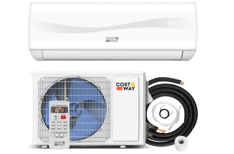 COSTWAY 12000BTU Mini Split Air Conditioner& Heater, 20 SEER2 115V Wall-Mounted Ductless AC Unit Cools Rooms up to 750 Sq. Ft, Energy Efficient Inverter...
