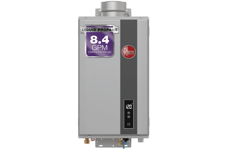 Rheem RTG-84DVLP-3 High Efficiency Non-Condensing Indoor Tankless Liquid Propane Water Heater 8.4 GPM, 180,000 BTUs 
