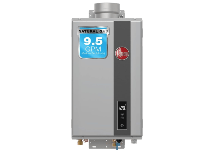 Rheem RTG-95DVLN-3 High Efficiency Non-Condensing Indoor Tankless Natural Gas Water Heater 9.5 GPM, 199,900 BTUs 