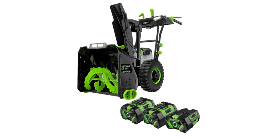 EGO Power+ SNT2405 24-Inch 56-Volt Self-Propelled 2-Stage Snow Blower with Peak Power™, (2) 7.5Ah Batteries and Dual Port Charger Included, Plus Extra (1)...