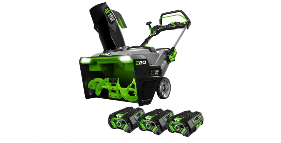 EGO Power+ SNT2112 21-Inch 56-Volt Lithium-Ion Cordless Steel Auger Snow Blower with (2) 5.0Ah Batteries, Dual Port Charger Included, Plus Extra (1) BA2800T...