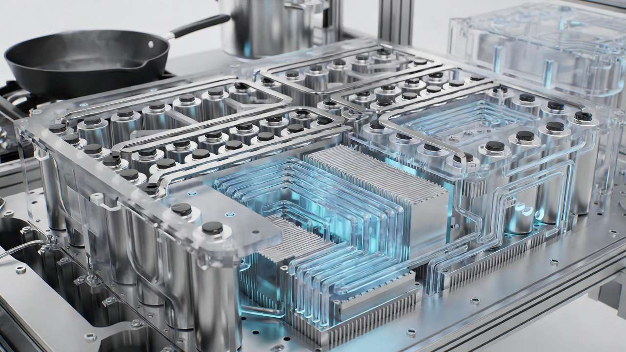 EV battery thermal management system using kitchen analogy principles in mechanical engineering design