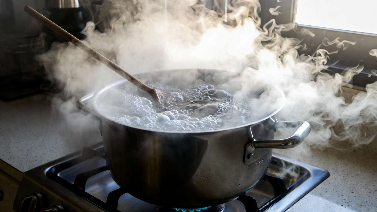Boiling water in pot illustrating natural and forced convection heat transfer principles for mechanical engineers