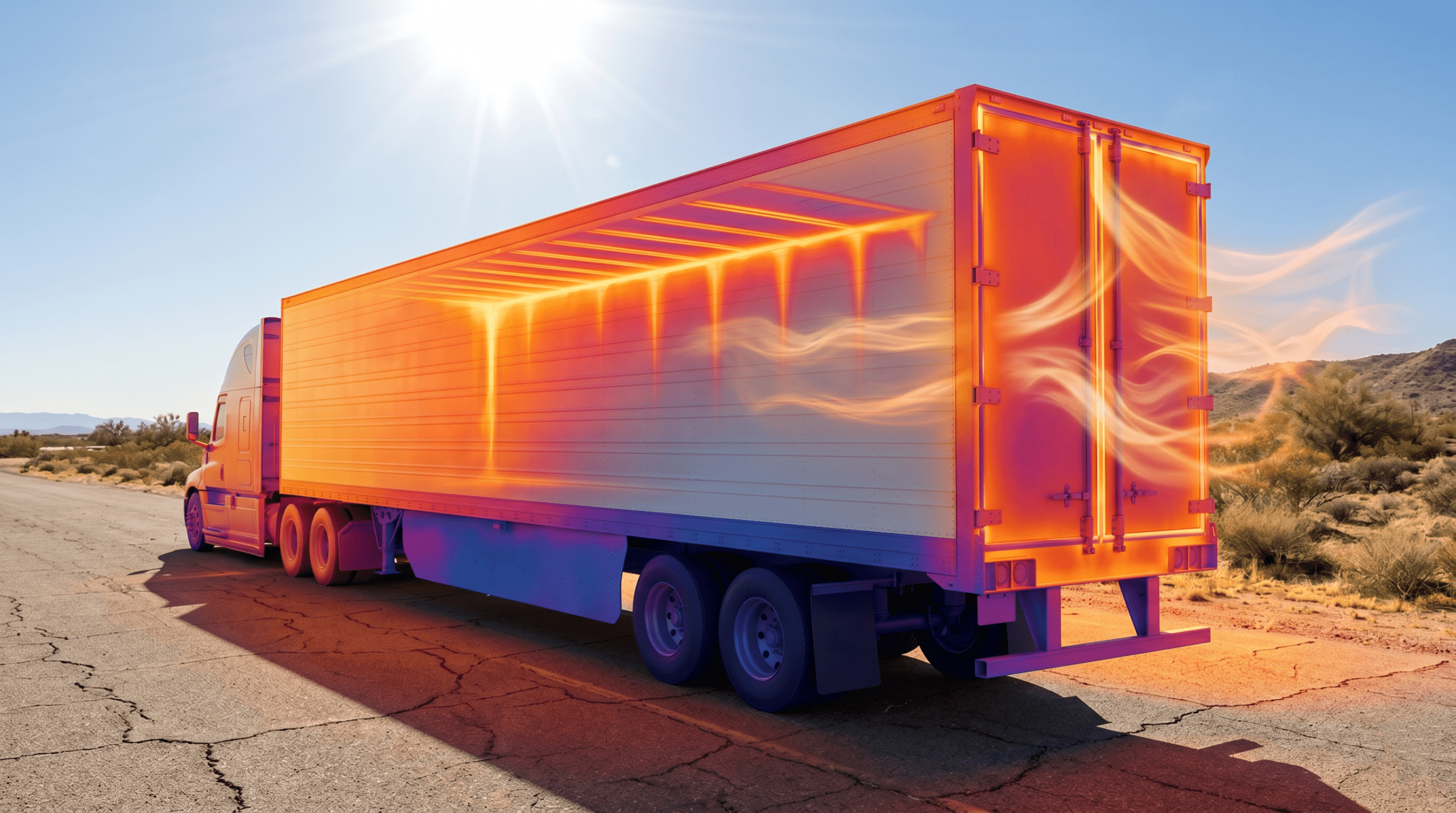Thermal visualization of heat transfer into refrigerated trailer under high ambient temperature conditions
