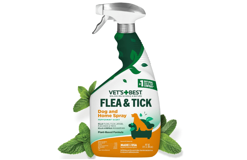 Vet’s Best Indoor Flea and Tick Spray – Dog Flea and Tick Treatment for Home, Plant-Based Formula with Natural Oils, Kills Fleas, Eggs & Ticks on...