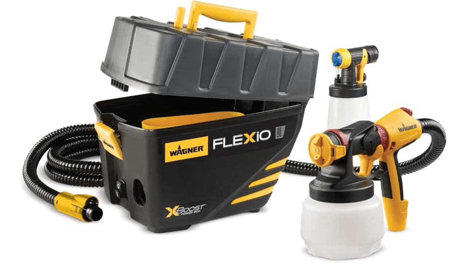 Wagner Spraytech 0529091 FLEXiO 5000 Stationary HVLP Paint Sprayer, Sprays Most Unthinned Latex, Includes Two Nozzles, iSpray Nozzle and Detail Finish...