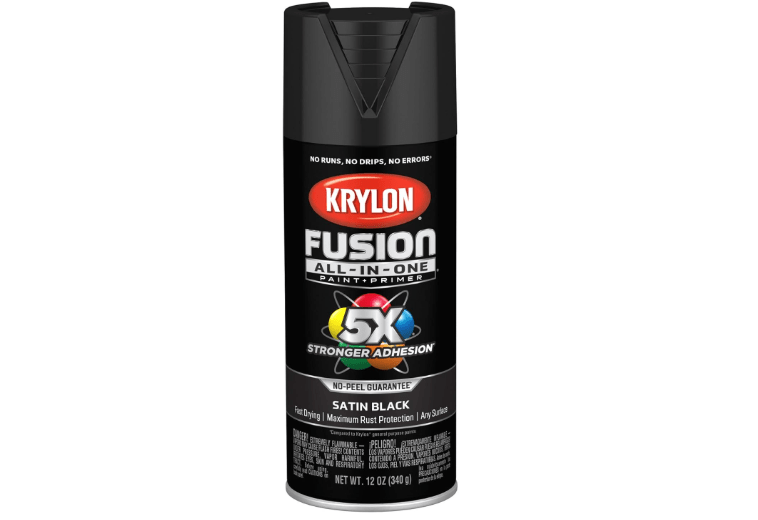 Krylon Fusion All-In-One Adhesive Spray Paint for Indoor/Outdoor Use, 12 oz, Black 