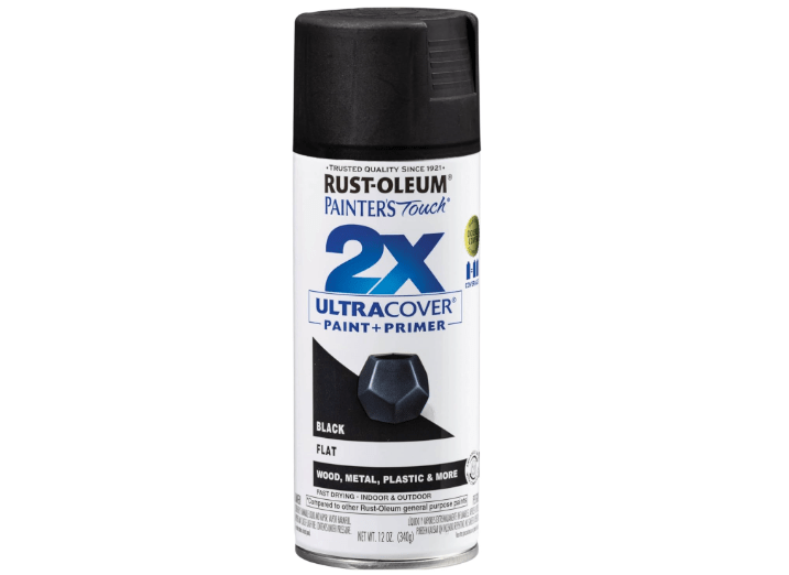 Rust-Oleum 334020 Painter's Touch 2X Ultra Cover Spray Paint, 12 oz, Flat Black 