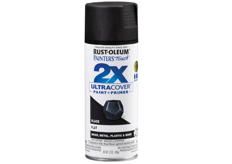 Rust-Oleum 334020 Painter's Touch 2X Ultra Cover Spray Paint, 12 oz, Flat Black 