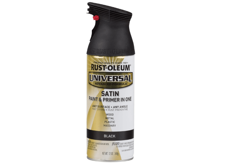 Rust-Oleum 245197 Universal All Surface Spray Paint, 12 oz, Satin Black 