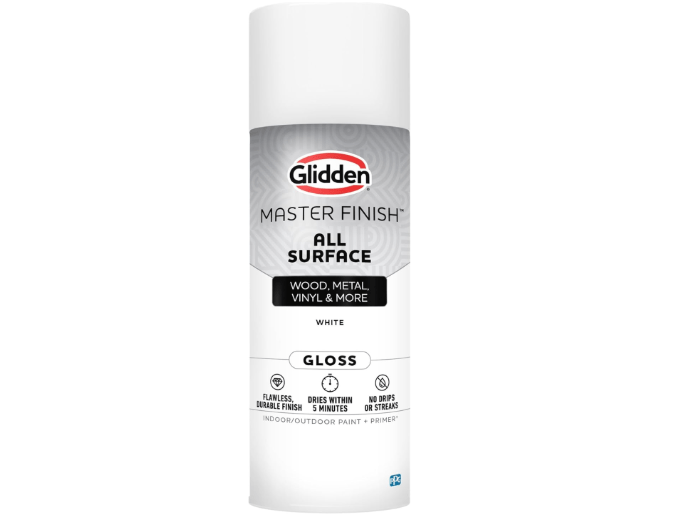 Glidden Master Finish 12 oz. Gloss White Interior/Exterior All Surface Spray Paint and Primer 