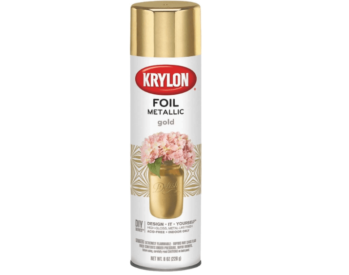 Krylon Foil High Gloss Gold Metallic Spray Paint 8 oz.
