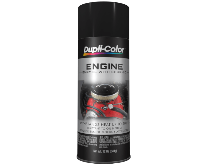 Dupli-Color DE1613 Engine Enamel Spray Paint with Ceramic - Gloss Black - 12 oz Aerosol Can
